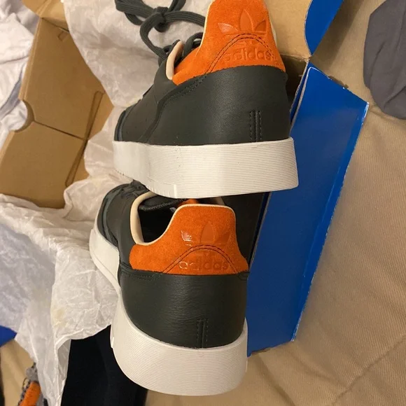 Adidas Supercourt Legend Earth Dark Green Orange EF9182 Tennis Sneaker - Picture 11 of 15